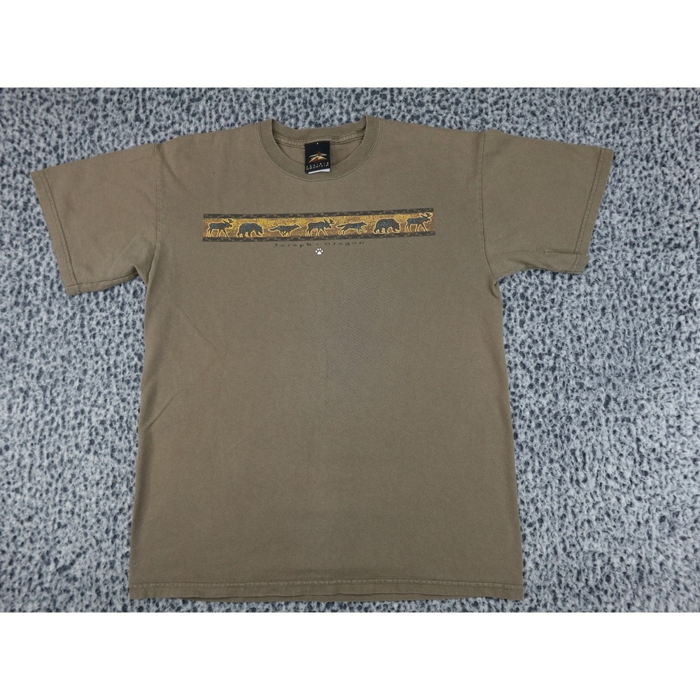 Prairie Mountain T-Shirt Mens Medium Brown Excellent Joseph Oregon Wildlife Tee